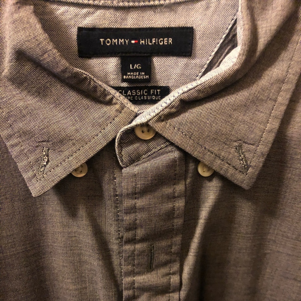 Tommy Hilfiger Birdseye Grey Longsleeve Buttondown